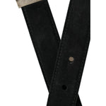 Dolce & Gabbana Black Goat Leather Antique Metal Buckle Belt