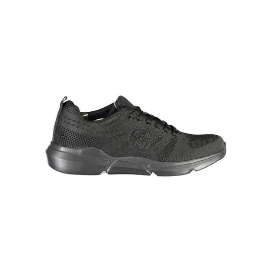 Sergio Tacchini Sleek Black Lace-up Sneakers with Contrast Detailing SE-23681-EU45/US12-FBB-246