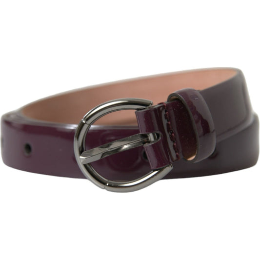 Dolce & Gabbana Maroon Leather Silver Metal Buckle Belt WMB317-95