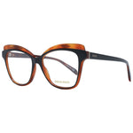 Emilio Pucci Brown Women Glasses Frame in full-rim butterfly style with plastic lenses and branded case.