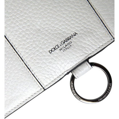 Dolce & Gabbana White Calfskin Leather Large Crossbody Card Holder Wallet