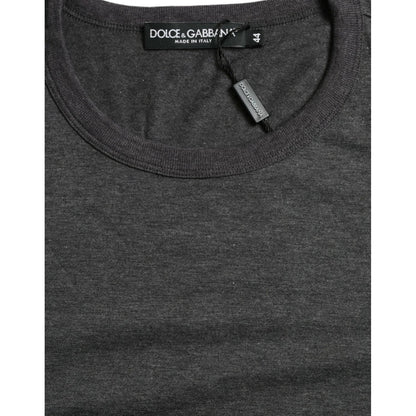 Dolce & Gabbana Dark Gray Cotton Crew Neck T-shirt