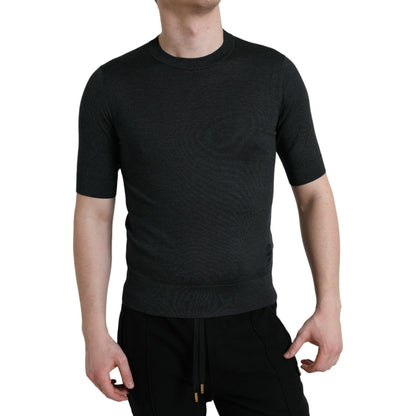Dolce & Gabbana Dark Gray Crew Neck Short Sleeves T-shirt