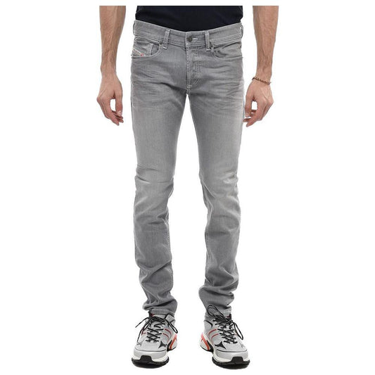 Diesel Gray Cotton Jeans & Pant Diesel Slate Gray
