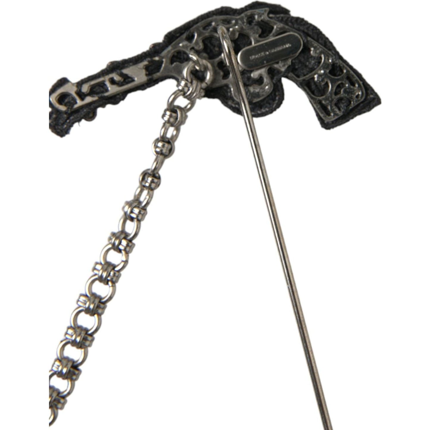 Dolce & Gabbana Brass Copper Silk Revolver Gun Men Brooch Lapel Pin Brooch