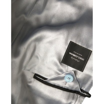 Dolce & Gabbana Blue Double Breasted Long Trench Coat Jacket