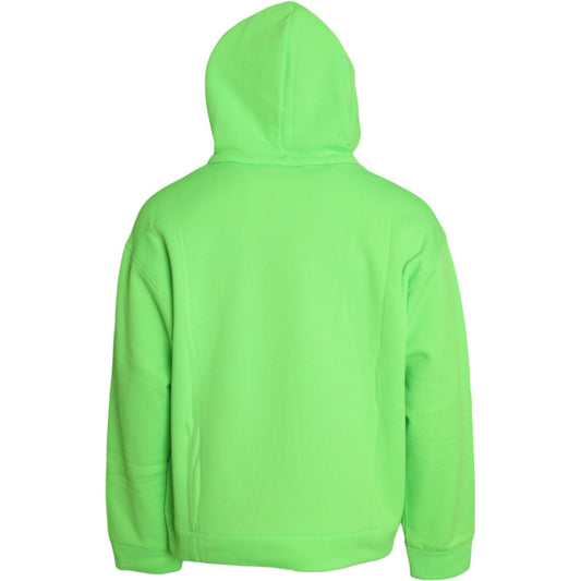 Dolce & Gabbana Neon Green Hooded Top Pullover Sweater TSH851987-54