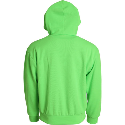 Dolce & Gabbana Neon Green Hooded Full Zip Top Sweater TSH851989-44