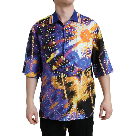 Dolce & Gabbana Multicolor Luminarie Print Cotton Casual Shirt TSH84696-45