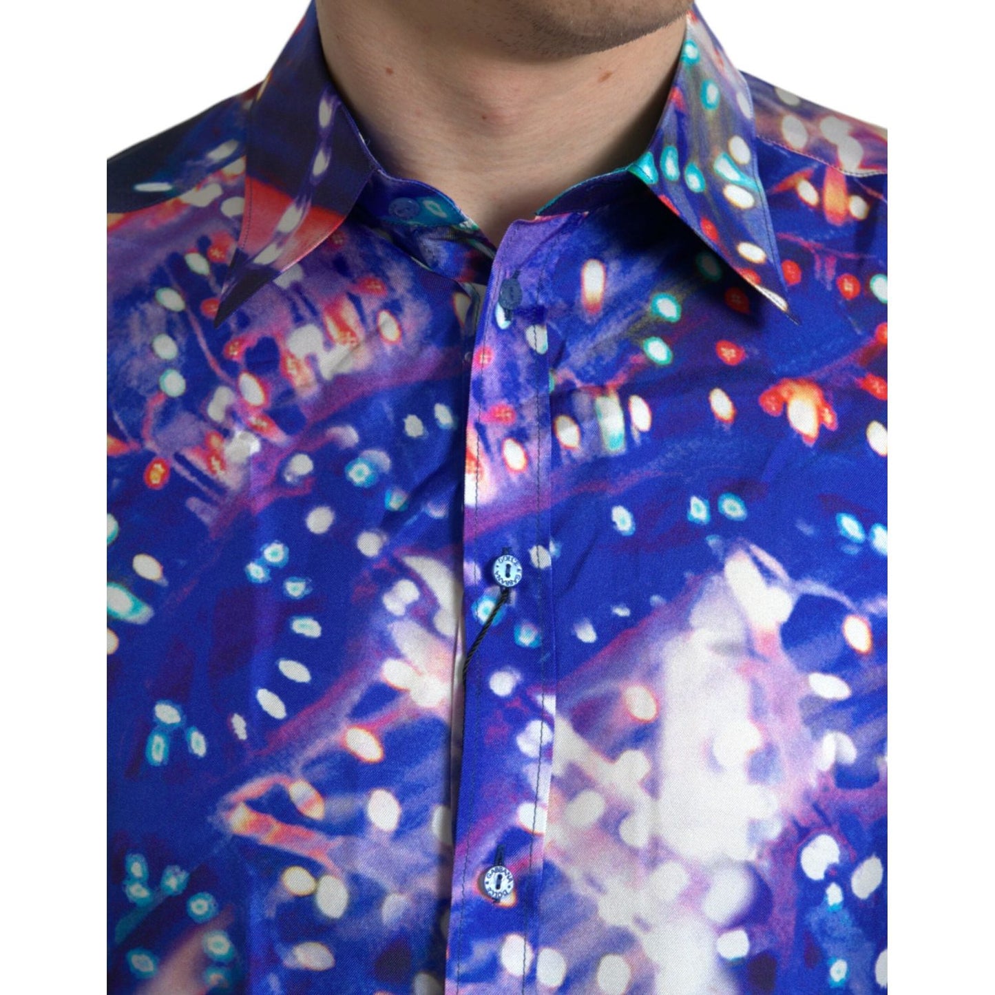 Dolce & Gabbana Purple Luminarie Silk Slim MARTINI Shirt TSH84704-41