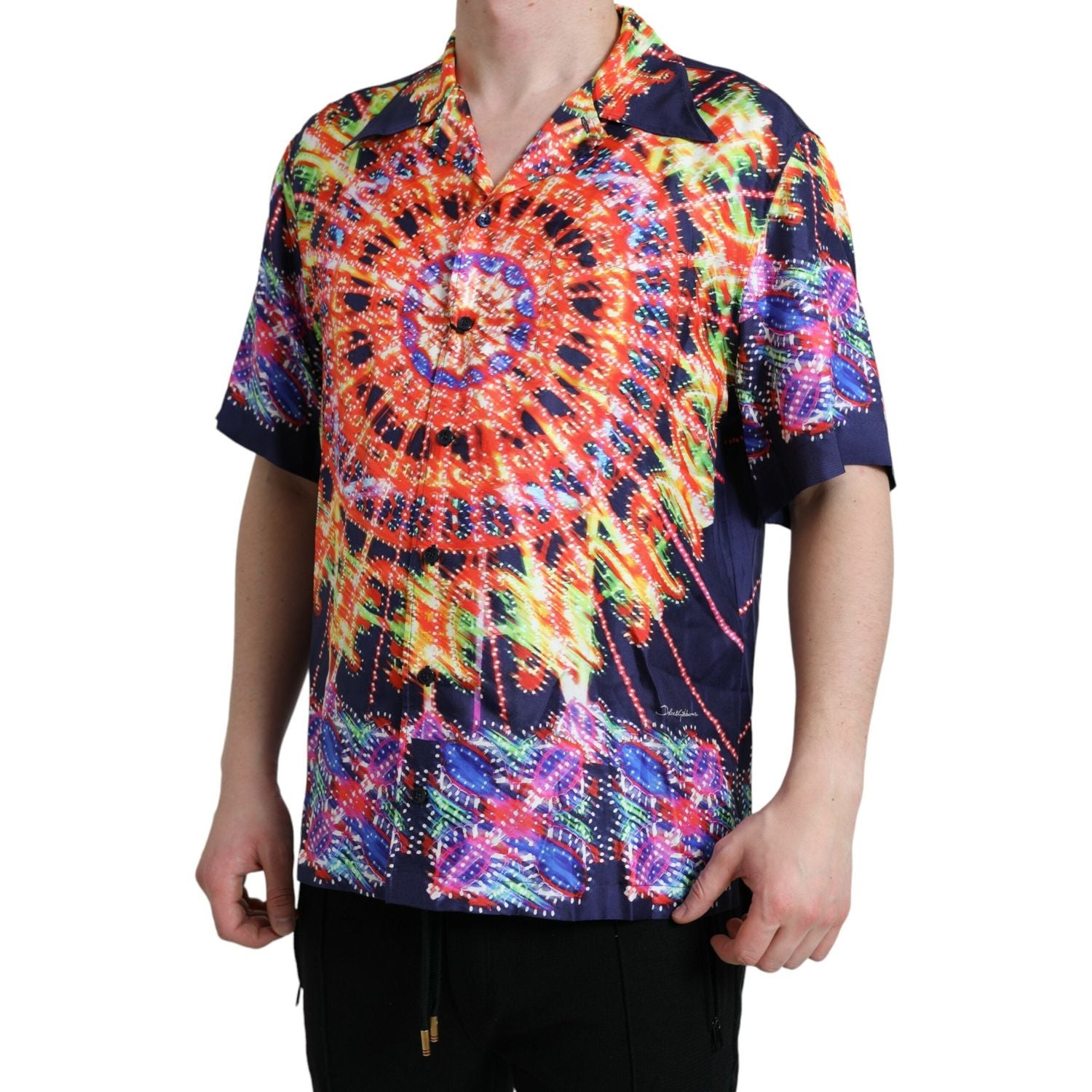 دولتشي آند غابانا قميص كاجوال حرير لوميناري متعدد الألوان