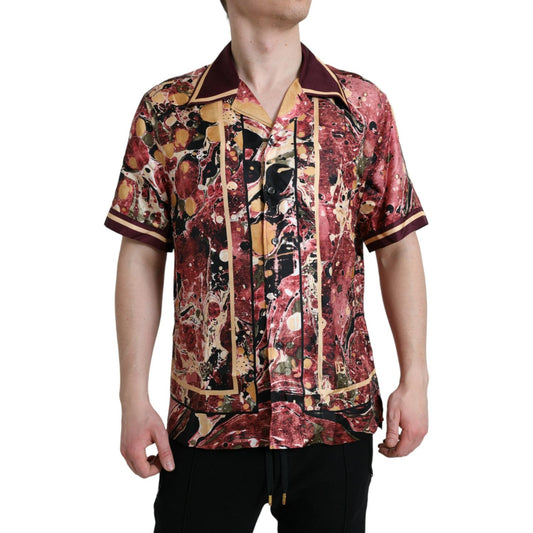 Dolce & Gabbana Multicolor Button Down Silk Shirt TSH84714-39