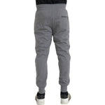 Dolce & Gabbana Gray Cotton Jogger Skinny Sweatpants Pants Dolce & Gabbana Dim Gray