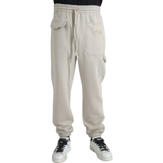 Dolce & Gabbana Off White Viscose Cargo Jogger Sweatpants Pants PAN75066-48