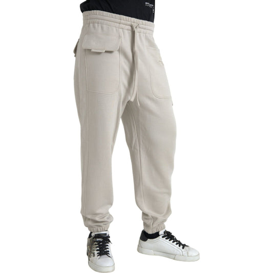 Dolce & Gabbana Off White Viscose Cargo Jogger Sweatpants Pants PAN75066-48