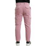Dolce & Gabbana Pink Corduroy Cotton Stretch Skinny Cargo Jeans PAN75077-48