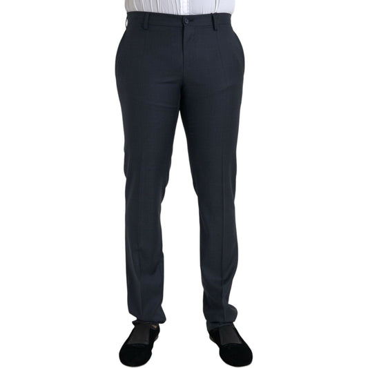 Dolce & Gabbana Blue Wool Men Skinny Dress Pants PAN75307-48