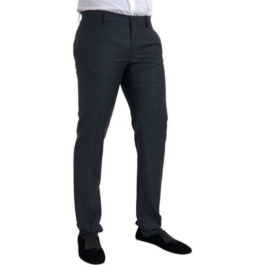 Dolce & Gabbana Blue Wool Men Skinny Dress Pants PAN75307-48