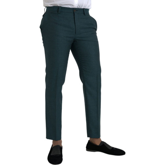 Dolce & Gabbana Green Wool Skinny Slim Dress Pants PAN75316-48