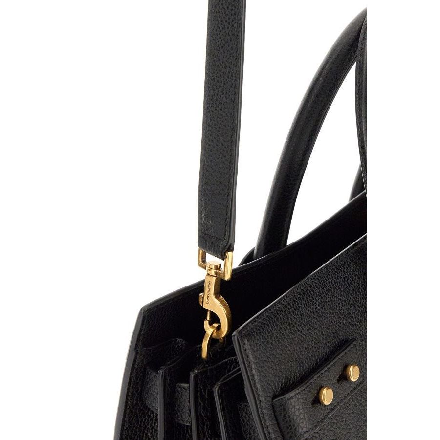 Saint Laurent Black Calf Leather Sac De Jour Handbag