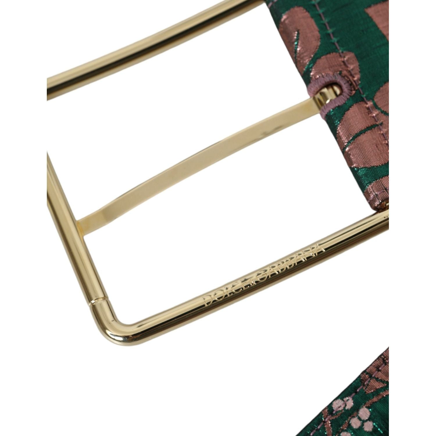 حزام دولتشي آند غابانا متعدد الألوان من قماش الجاكار المزخرف بمشبك ذهبي