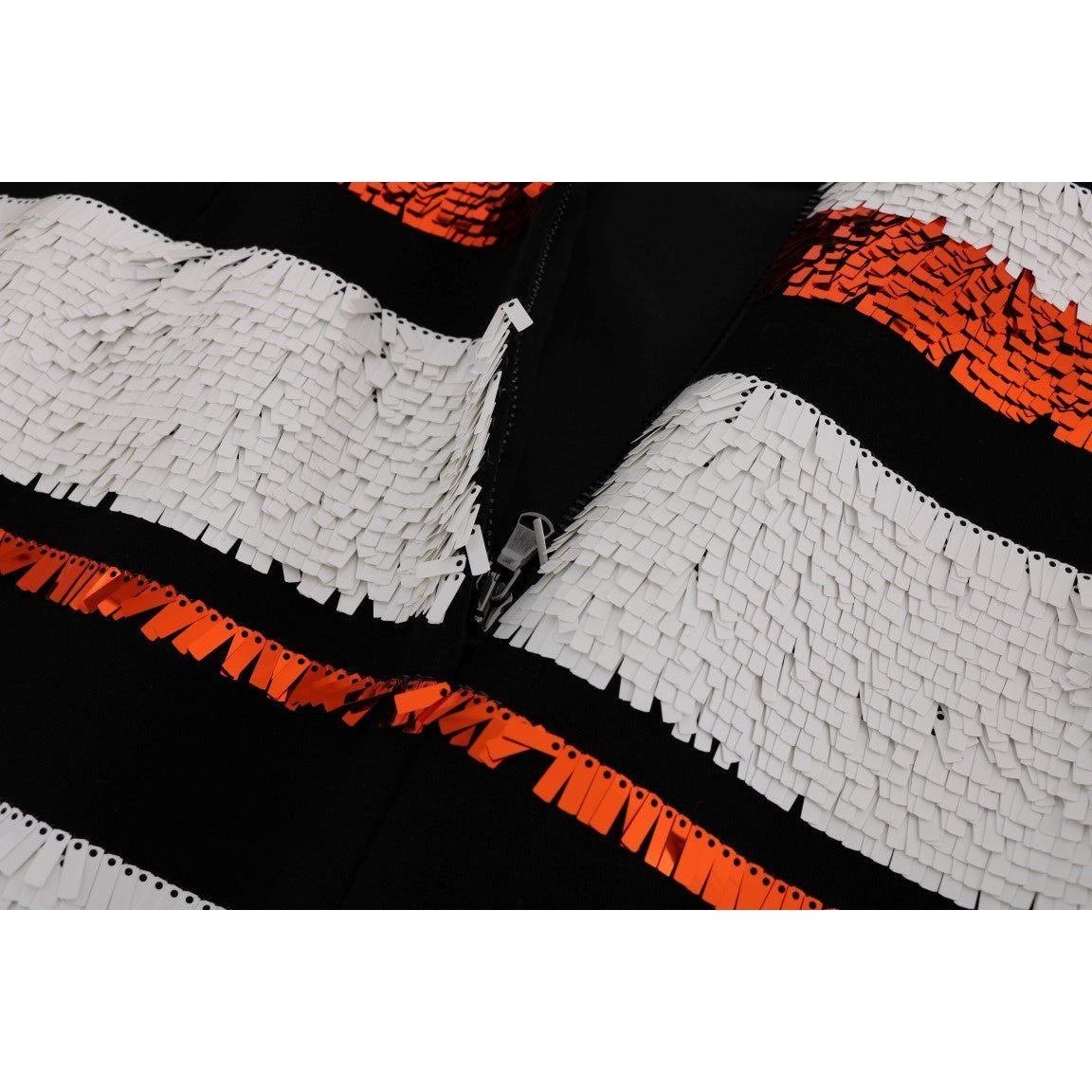 无袖条纹紧身连衣裙