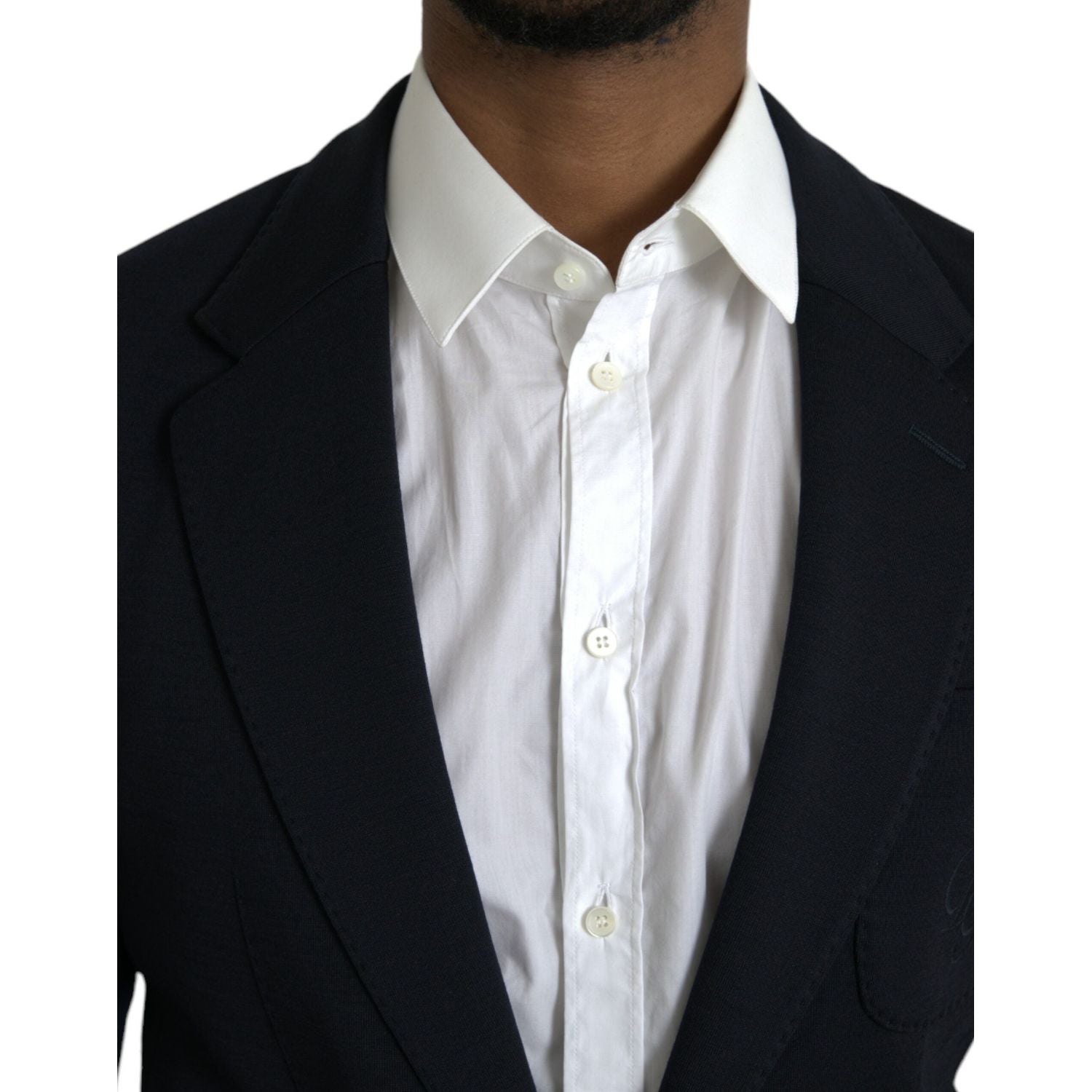 黑色羊毛缺口单排扣大衣