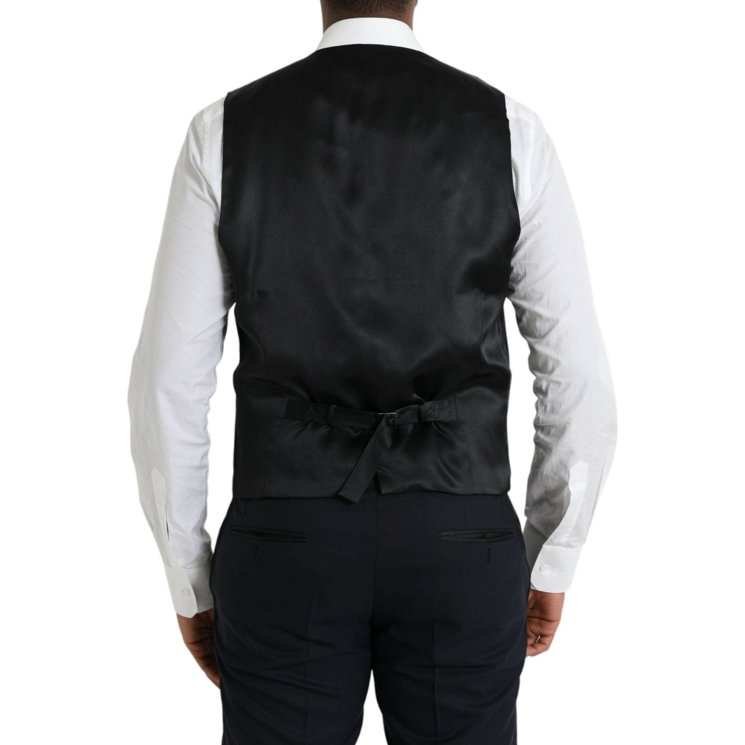 بدلة رسمية من الصوف مارتيني باللون الأزرق الداكن من دولتشي آند غابانا مكونة من ثلاث قطع