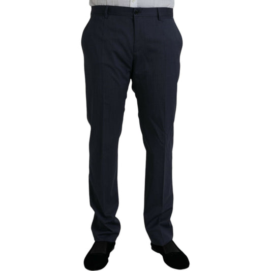 Dolce & Gabbana Blue Wool Slim Fit Dress Formal Pants PAN75338-52