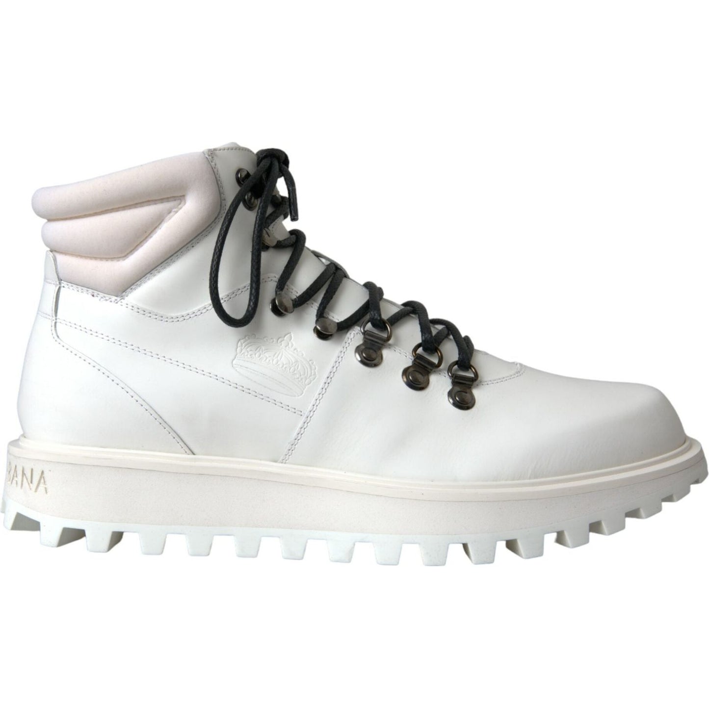 Dolce & Gabbana White Vulcano Trekking Men Ankle Boots Shoes MV5635-42