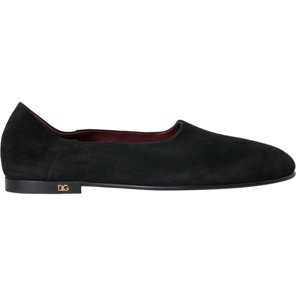 Dolce & Gabbana Black Suede Loafers Formal Dress Slip On Shoes MV5689-41.5