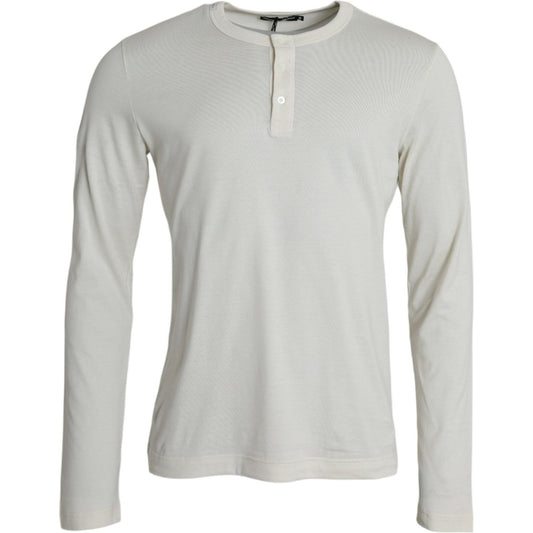 Dolce & Gabbana Off White Cotton Round Neck Pullover Sweater TSH84667-44