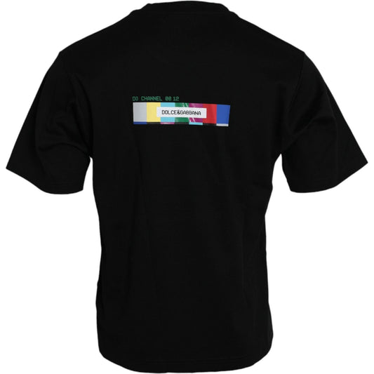 Dolce & Gabbana Black With Love Always Crew Neck Top T-shirt Dolce & Gabbana Black