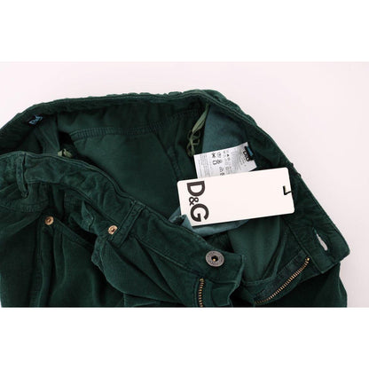 Dolce & Gabbana Green Cotton Corduroys Jeans