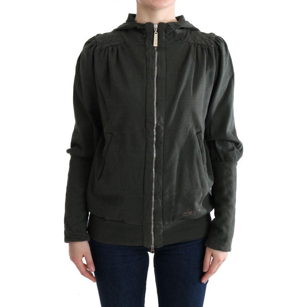 سترة قطنية بسحاب كامل باللون الرمادي من Exte Chic