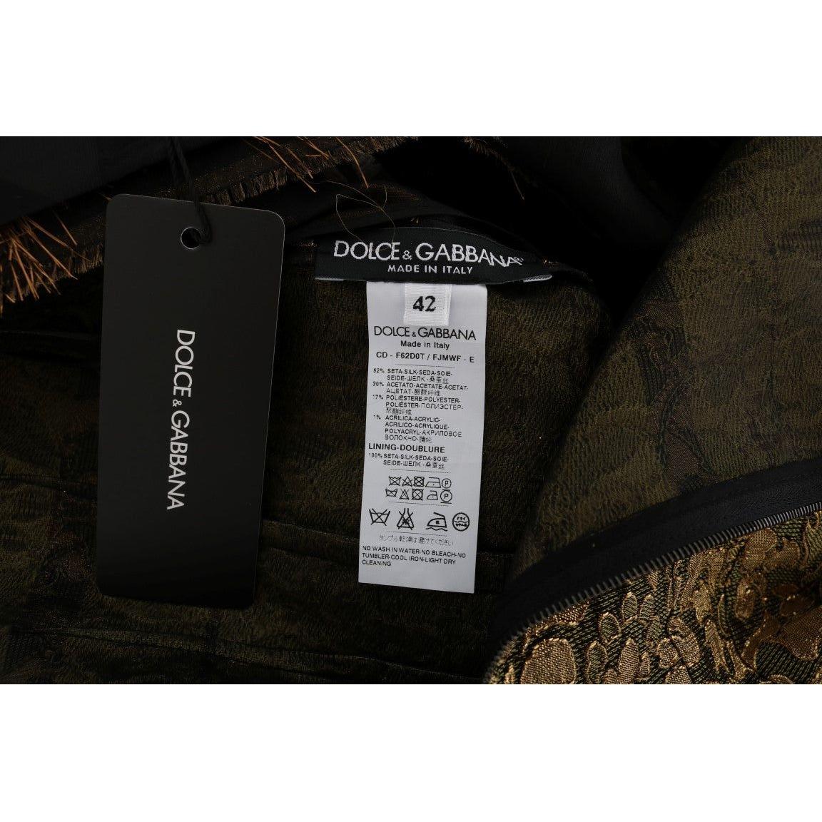 فستان دولتشي آند غابانا الأنيق ذو خط A وبطول كامل بدون أكمام