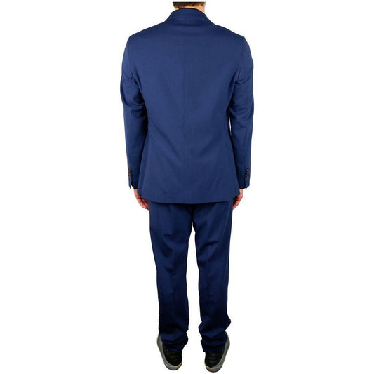 Aquascutum Elegant Blue Wool Blend Two-Piece Suit Aquascutum Dark Slate Gray