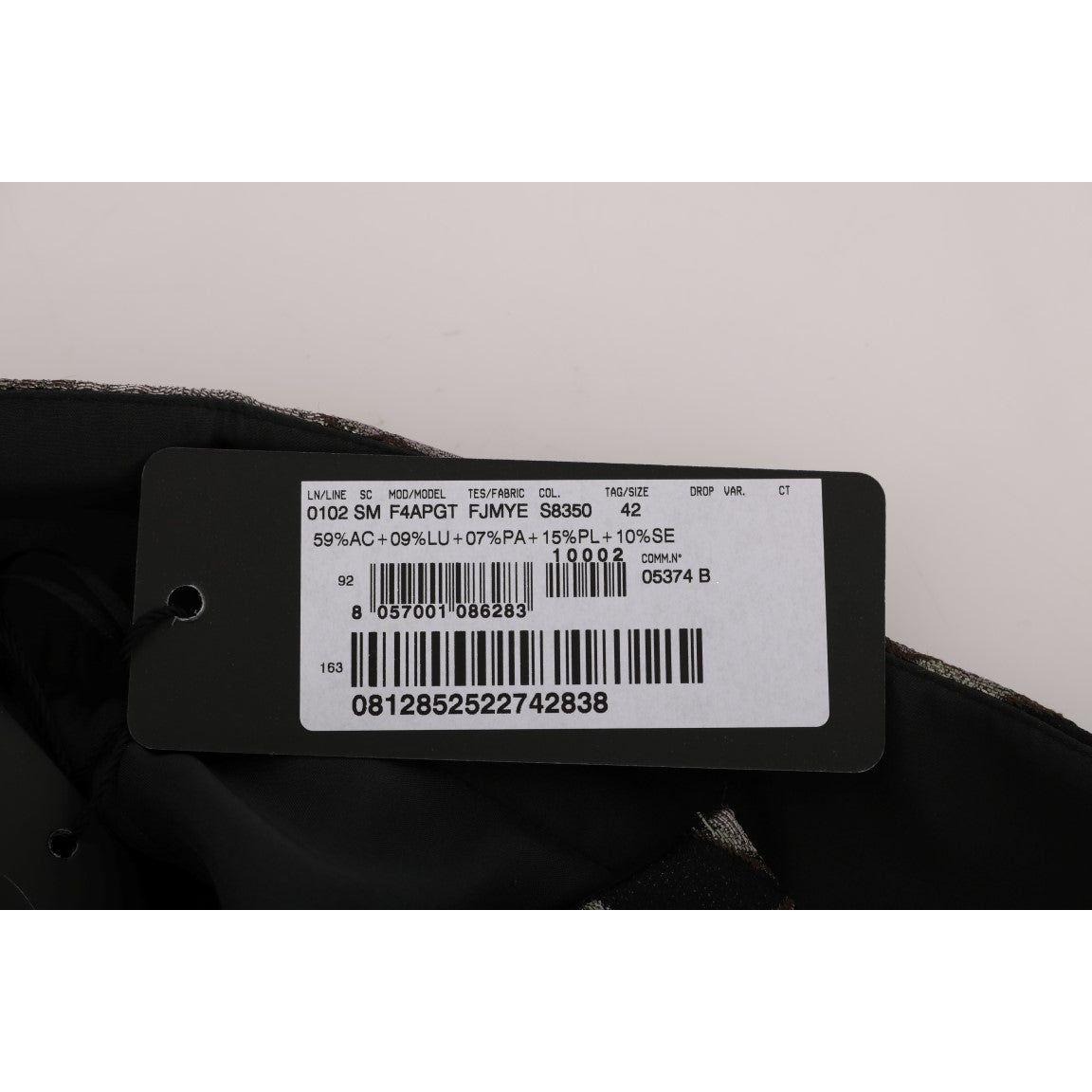 تنورة مستقيمة أنيقة باللون الأسود والفضي من دولتشي آند غابانا