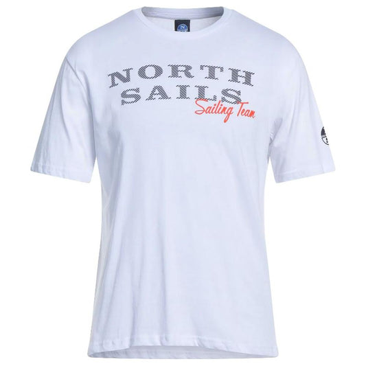 North Sails Pristine White Rubber Logo Tee NO-12776-S
