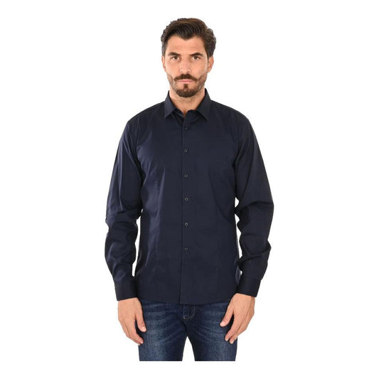 Ballantyne Blue Cotton Men's Shirt Ballantyne Dark Slate Gray