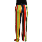 Dsquared² Multicolor Striped Mid Waist Straight Pants