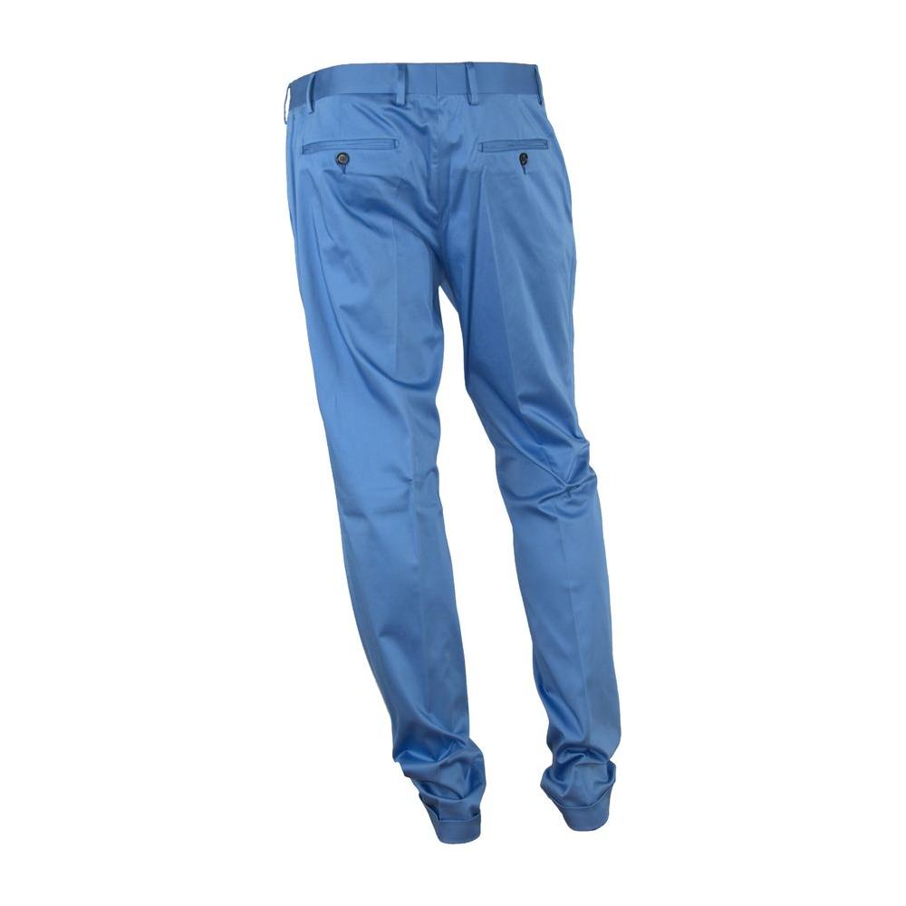 Made in Italy Blue Cotton Men's Pant