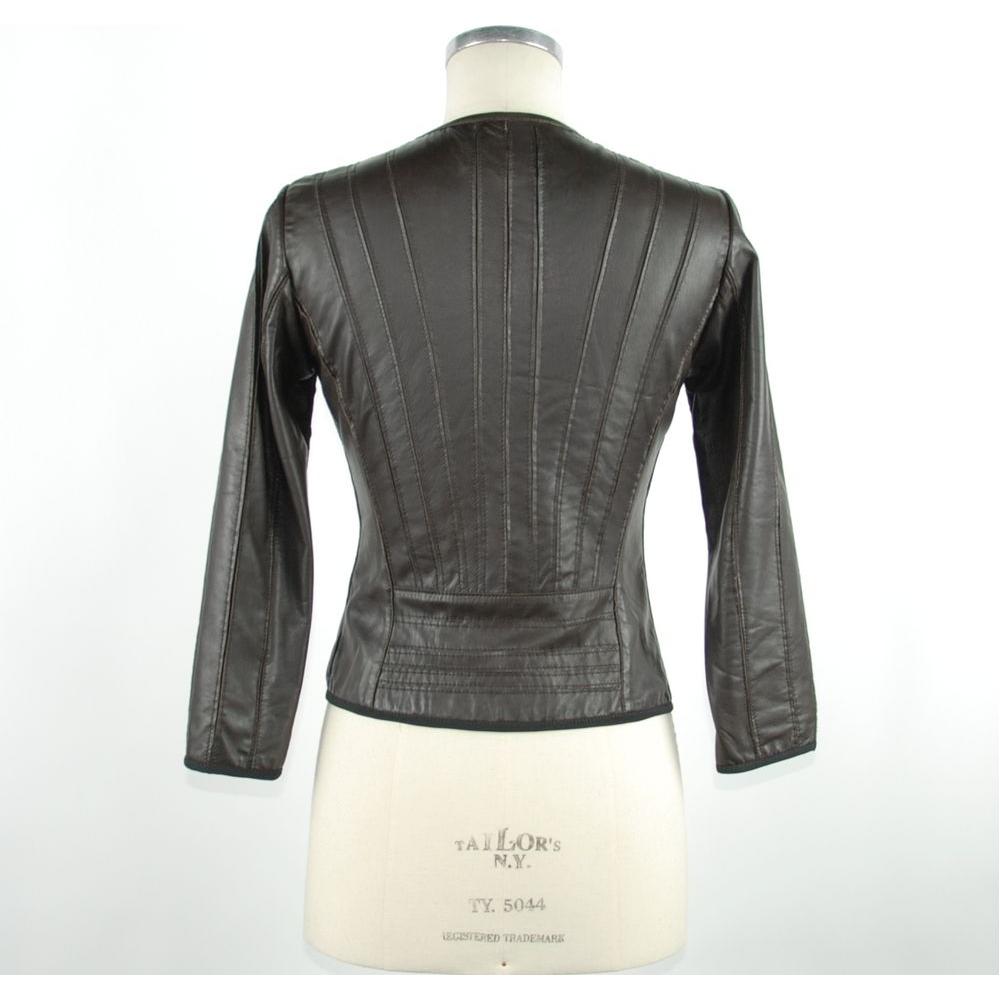 Emilio Romanelli Black Leather Women Jacket