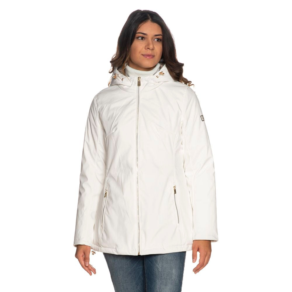 Yes Zee White Polyester Women's Jacket YE-7739-XS