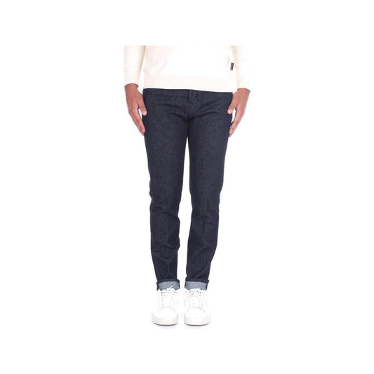 Jacob Cohen Sleek Slim Fit Designer Jeans with Leather Detail JA-7213-W32