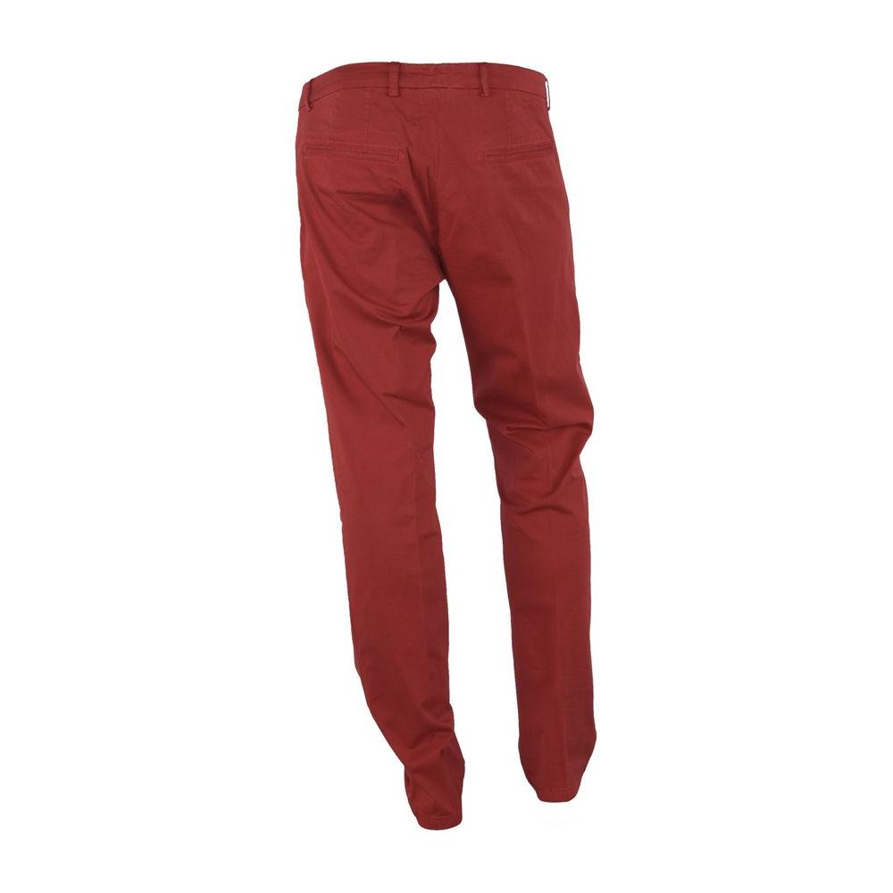 Made in Italy Red Cotton Men's Trouser