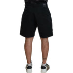 Dsquared² Black Cotton Cargo Boxer Above Knee Shorts