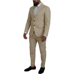 Dsquared² Beige Cotton Single Breasted 2 Piece CIPRO Suit
