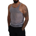 Dsquared² Light Gray Cotton Sleeveless Tank Men Top T-shirt Dsquared² Dim Gray