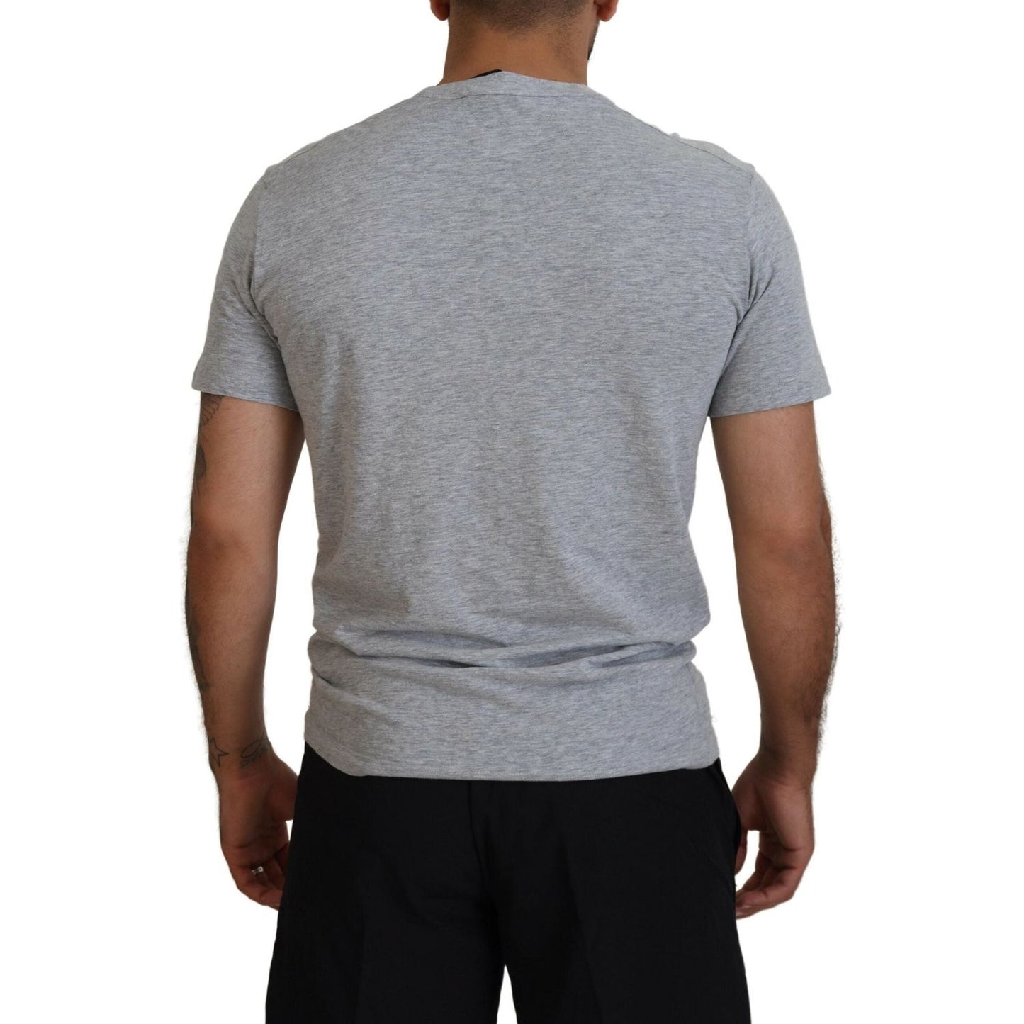 Dsquared² Gray Logo Cotton Short Sleeves Crewneck T-shirt